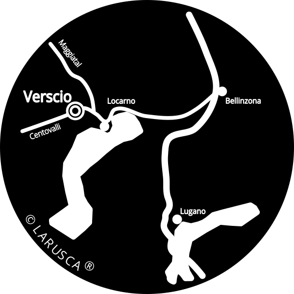 LARUSCA Perlenschmuck® Stradón 24, 6653 Verscio, Terre di Pedemonte, Locarno, Sopraceneri, Tessin, Schweiz, Karte