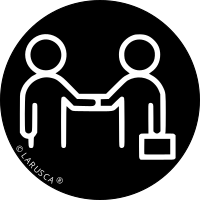 Venite a trovarmi. Due persone si stringono la mano.