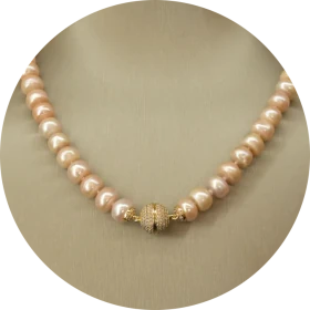 Akoya-Collier «Rosélicht»