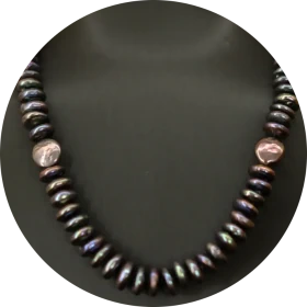 Perlenkette «Coin» Peacock