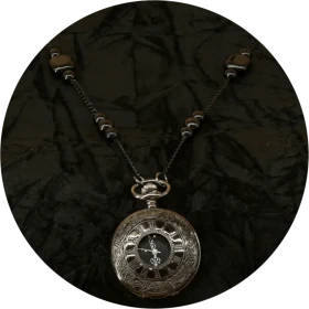 Perlenkette «Obsidianzeit»
Perlenkette mit Taschenuhr